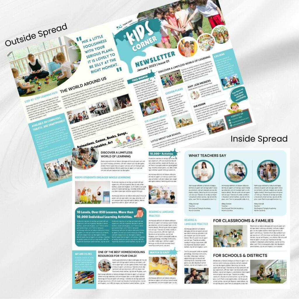 Instant Download Canva Newsletter Template for Kids MasterBundles
