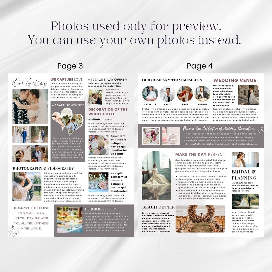 Email Newsletter Canva Template for Weddings and Engagements preview image.