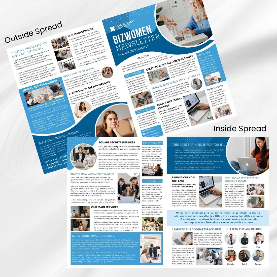 canva newsletter templates for business women small business and entreprenures 8 225