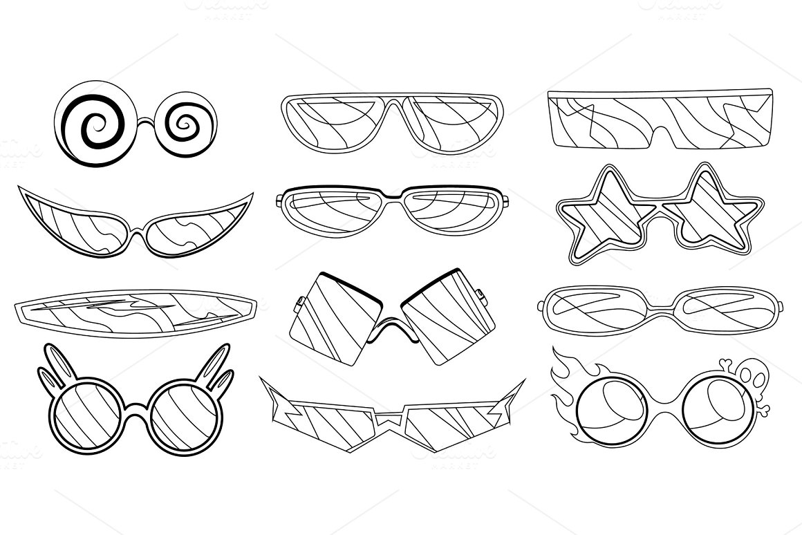 cartoon vector eyeglasses or 569