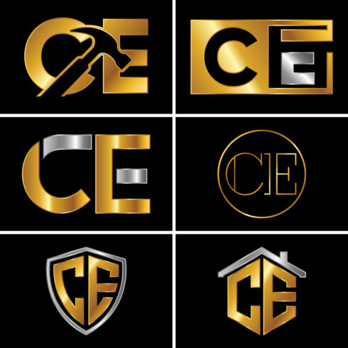 C-E Initial Letter Logo Design main image.