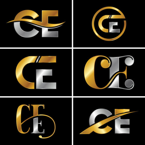 C-E Initial Letter Logo Design main image.