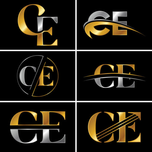 C-E Initial Letter Logo Design main image.