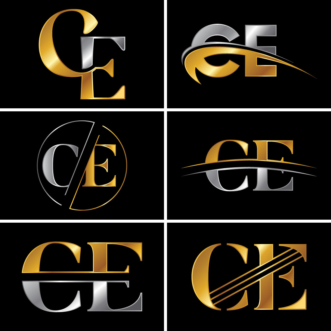 C-E Initial Letter Logo Design main image.