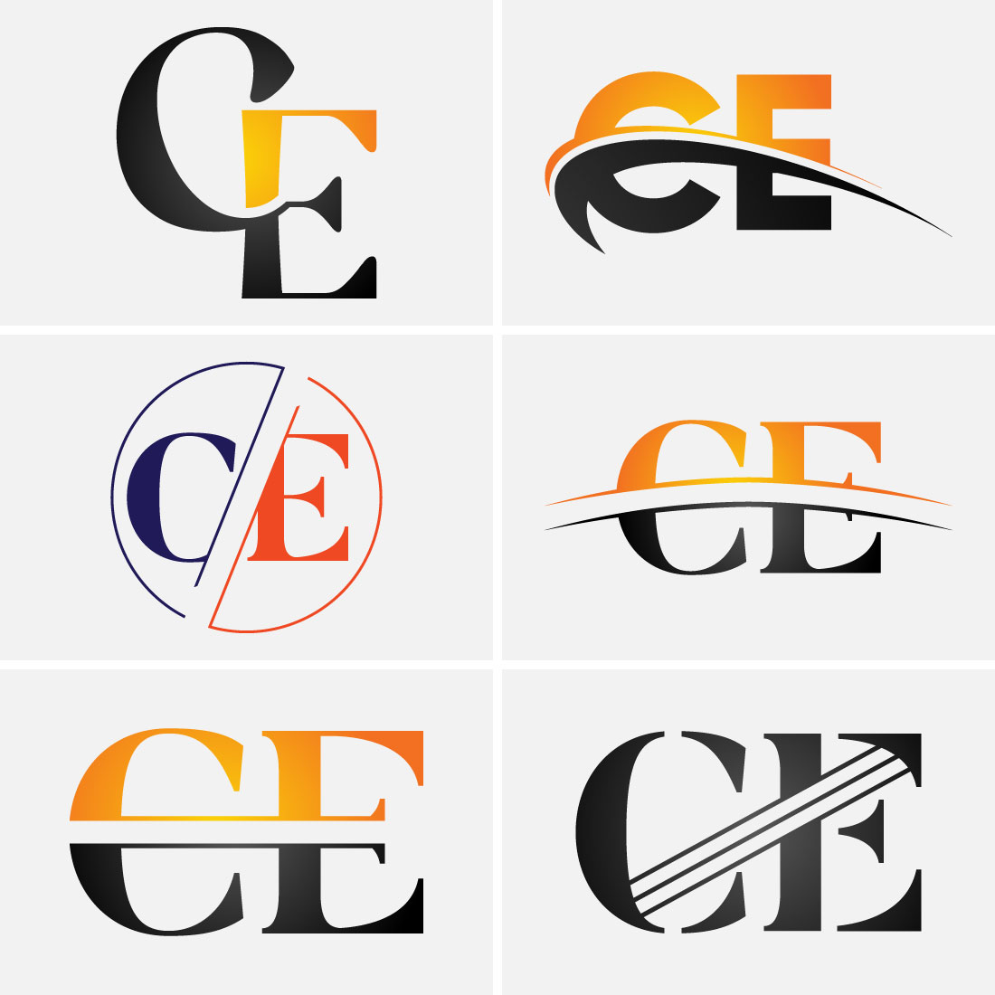 C-E Initial Letter Logo Design image preview.