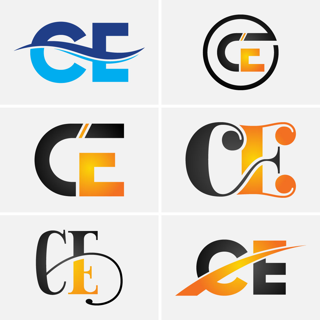 C-E Initial Letter Logo Design image preview.