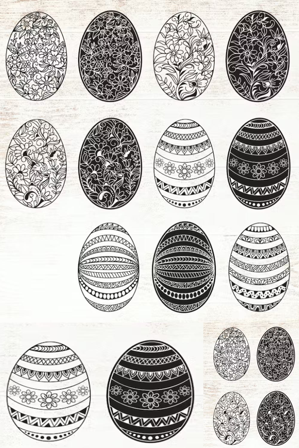 9 Easter Egg SVG Ornate Easter bucket basket stickers svg Swirl Fancy