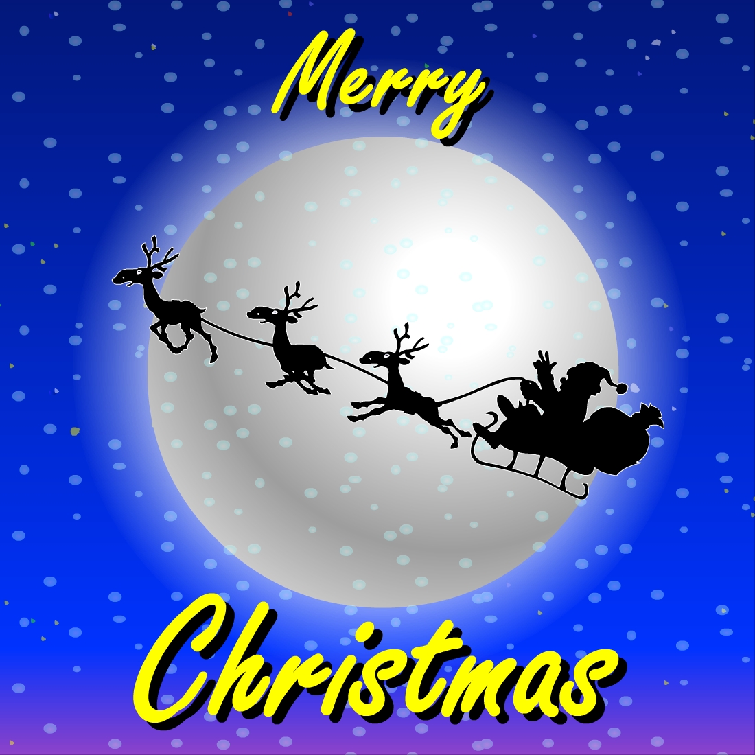Merry Christmas Deers on the Moon Illustrations preview image.