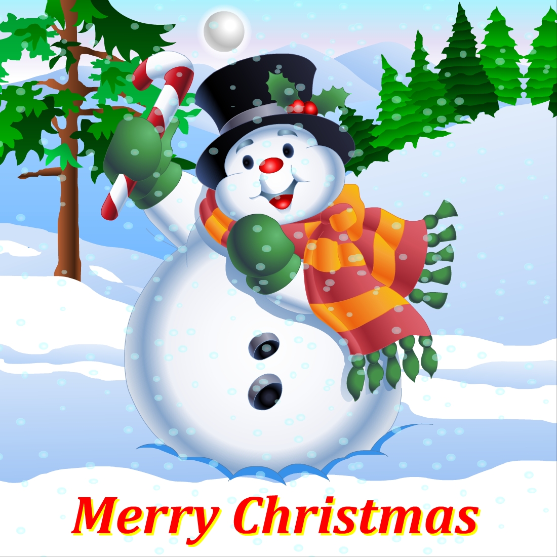 Merry Christmas Snowman Illustrations preview image.