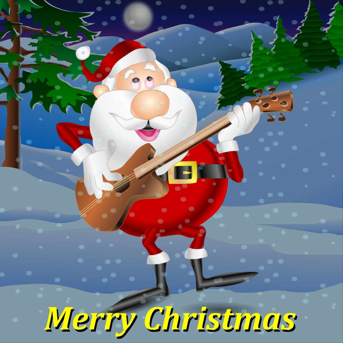 Merry Christmas Santa Singing Illustrations preview image.