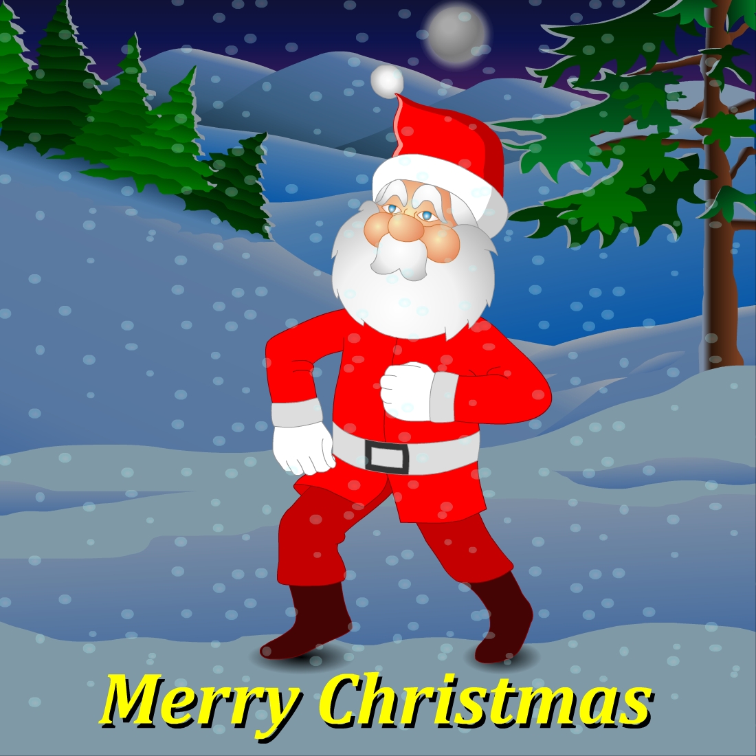 Merry Christmas Santa Dancing Illustrations preview image.