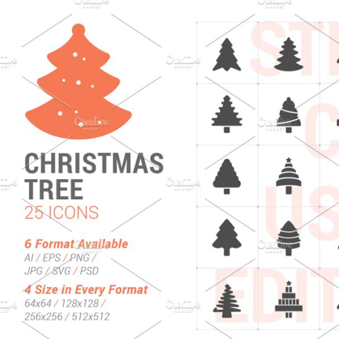 Christmas tree filled icon main cover.