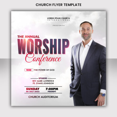 Church Conference Flyer Design Poster Template main cover.
