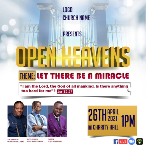 Open Heavens Church Flyer Design cover image.