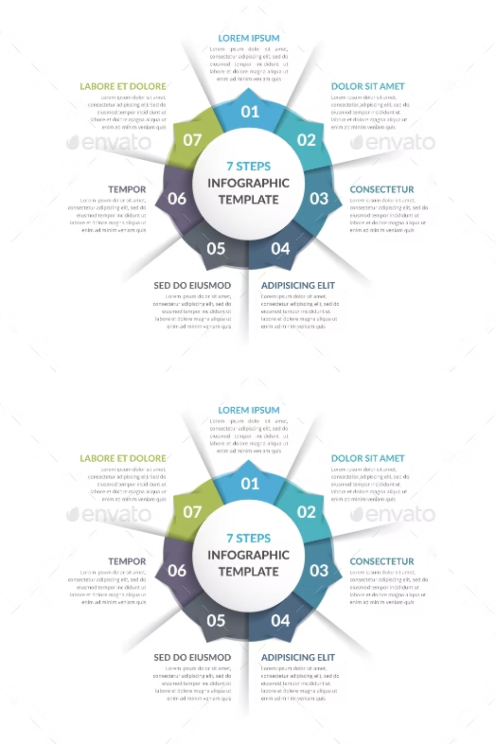 Circle Infographics With Seven Elements Pinterest Cover.