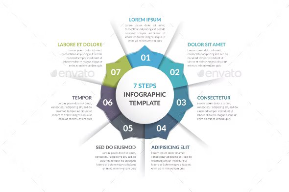 circle infographics with seven elements 170