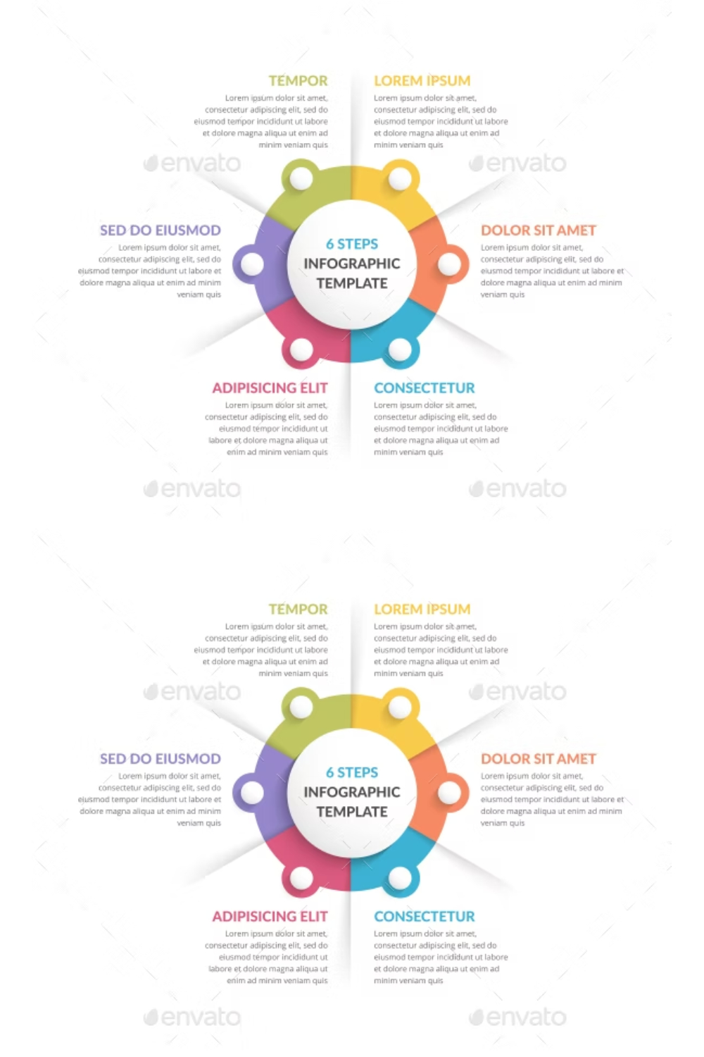 Circle Infographics With Six Elements Pinterest Cover.