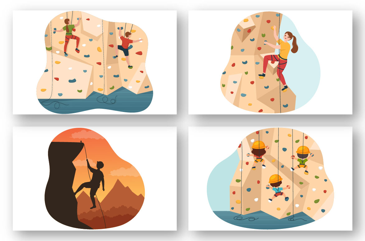 Cool bright climbing compositions.