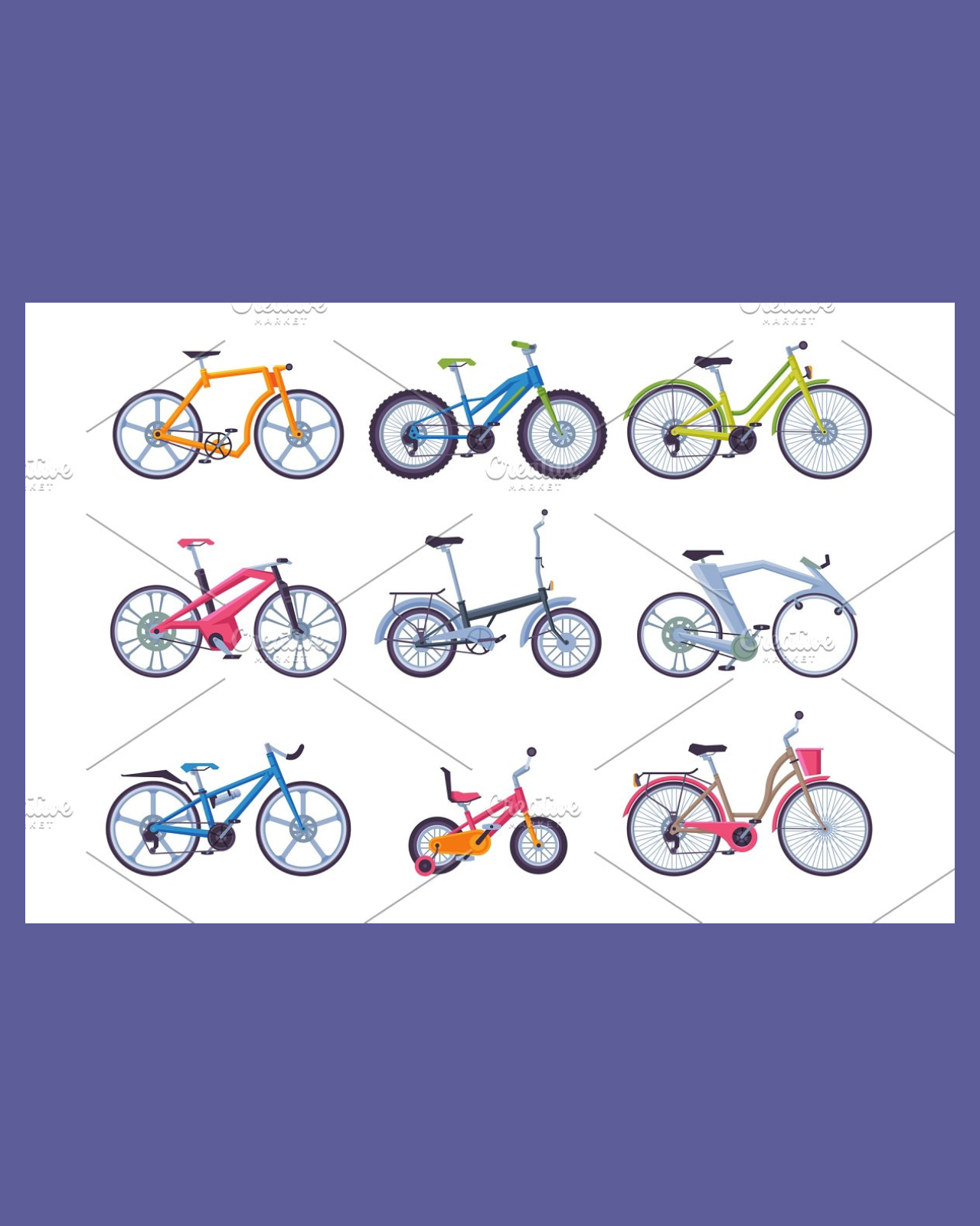 Collection of various bicycles pinterest image preview.
