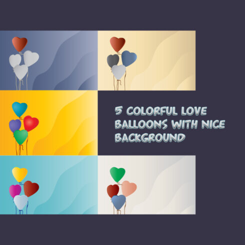 colorful love or heart shaped balloons with nice yellow background image 925