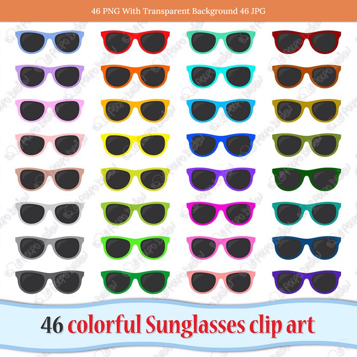 Colorful Sunglasses Clipart Main Cover.