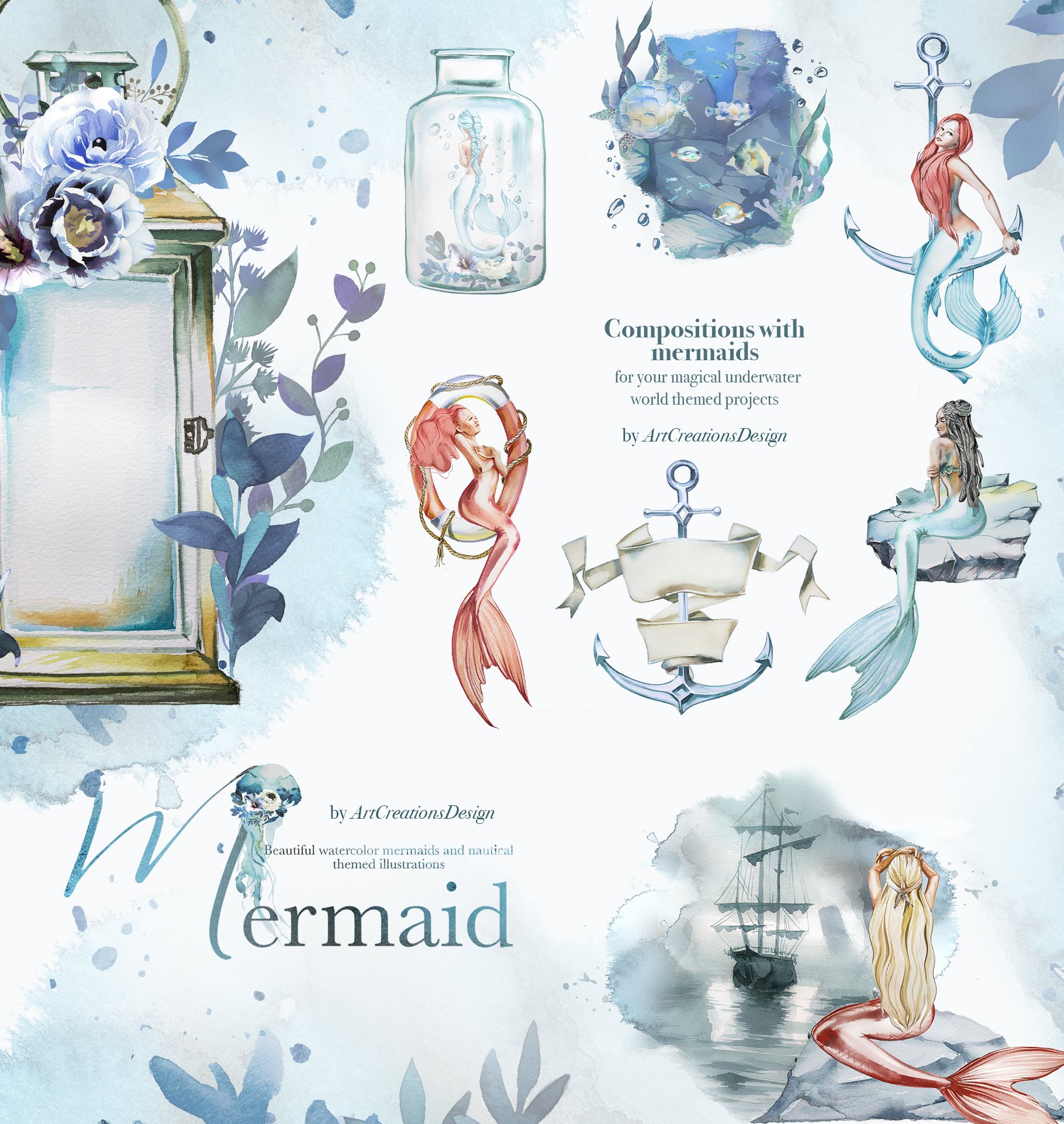 Compositions with mermaids made by ArtCreationsDesign.