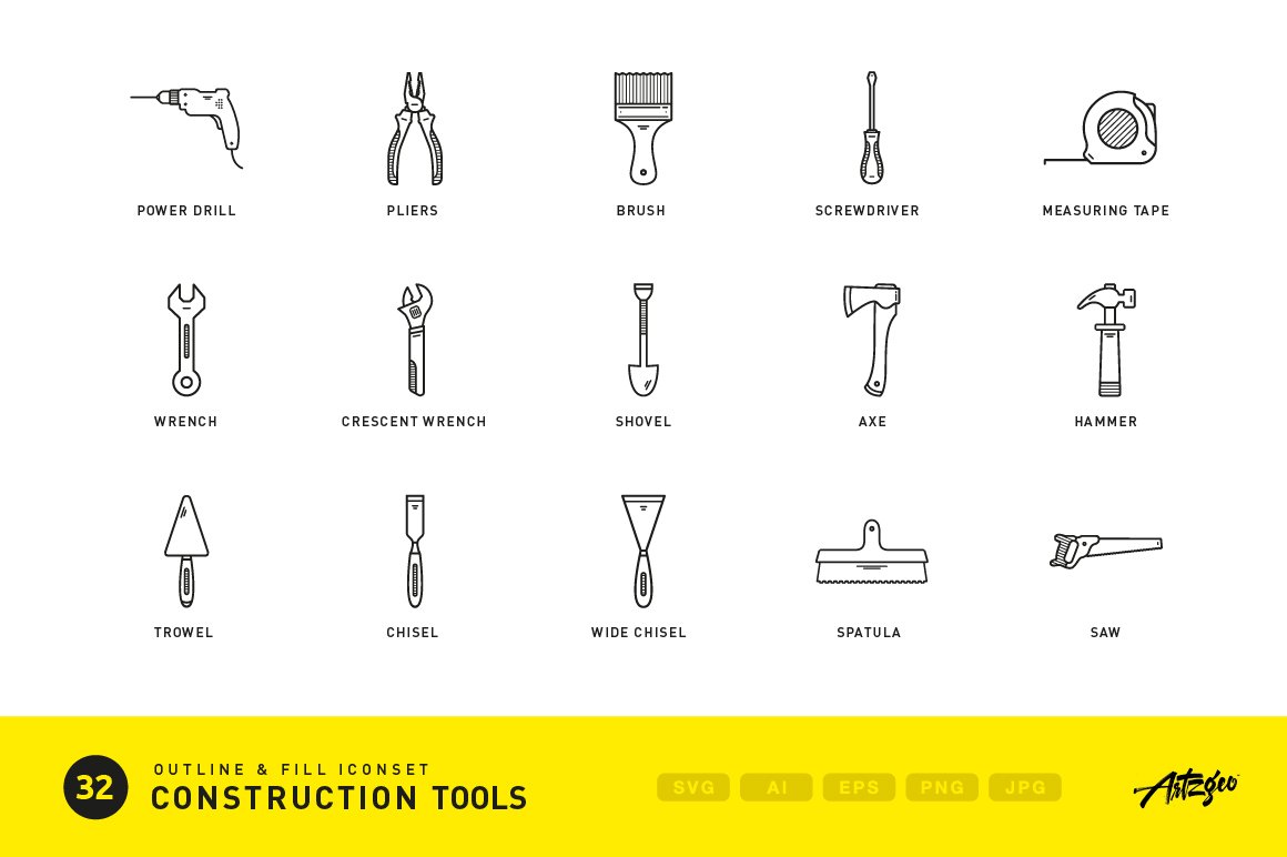 construction tools all creativemarket2 685