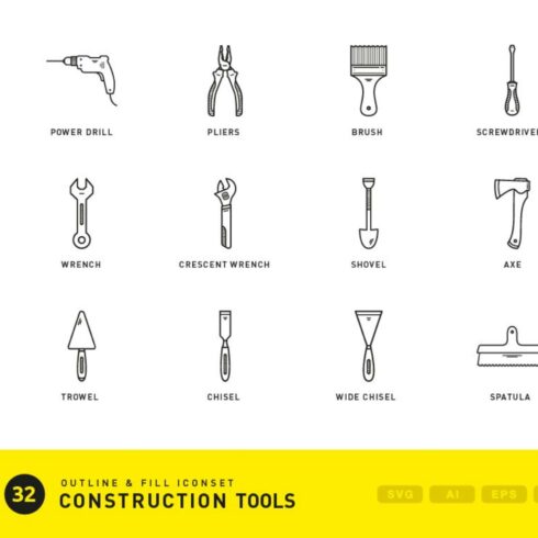 Construction Tools (Vector Icons) Main Cover.