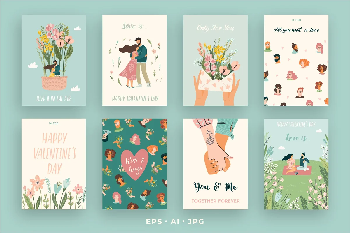 Cards to describe your love story.