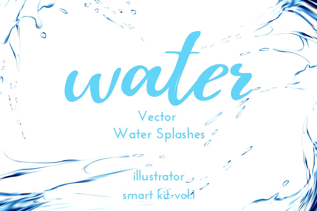 Cover image of Water Splashes Vector.