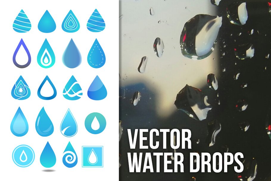 Cover image if Vector Water Drops.