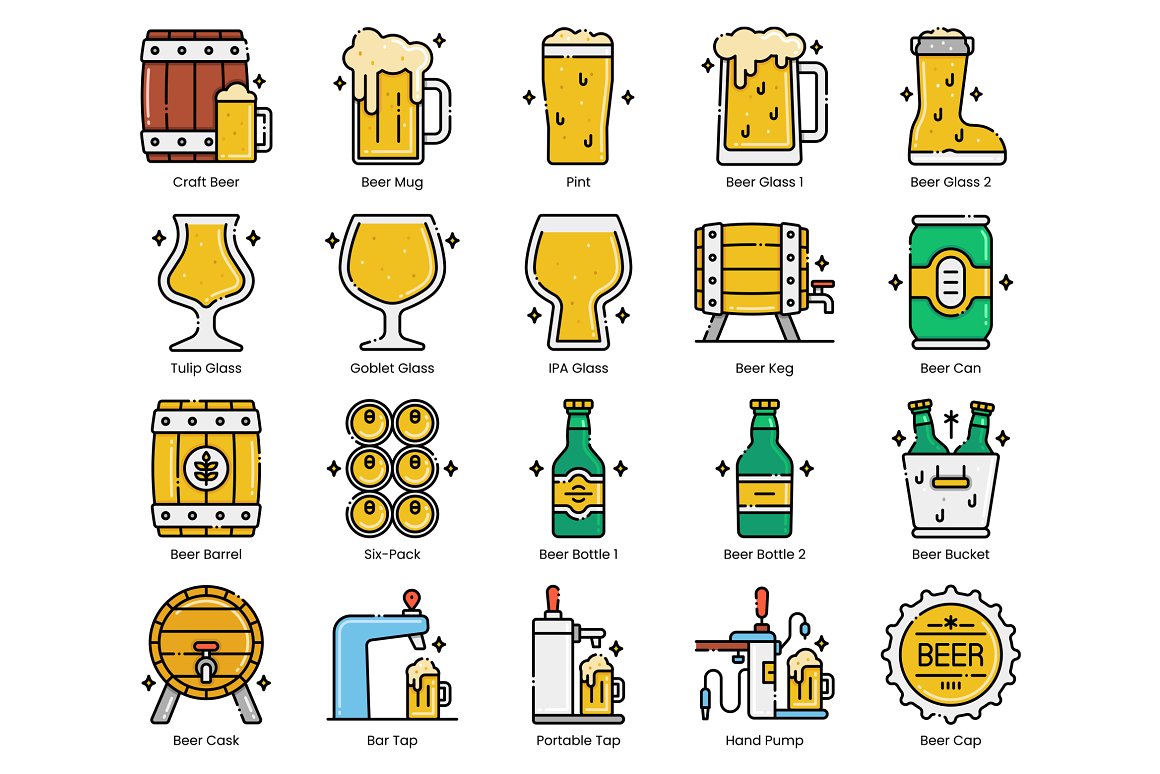 craft beer icons aesthetics cm 1 51