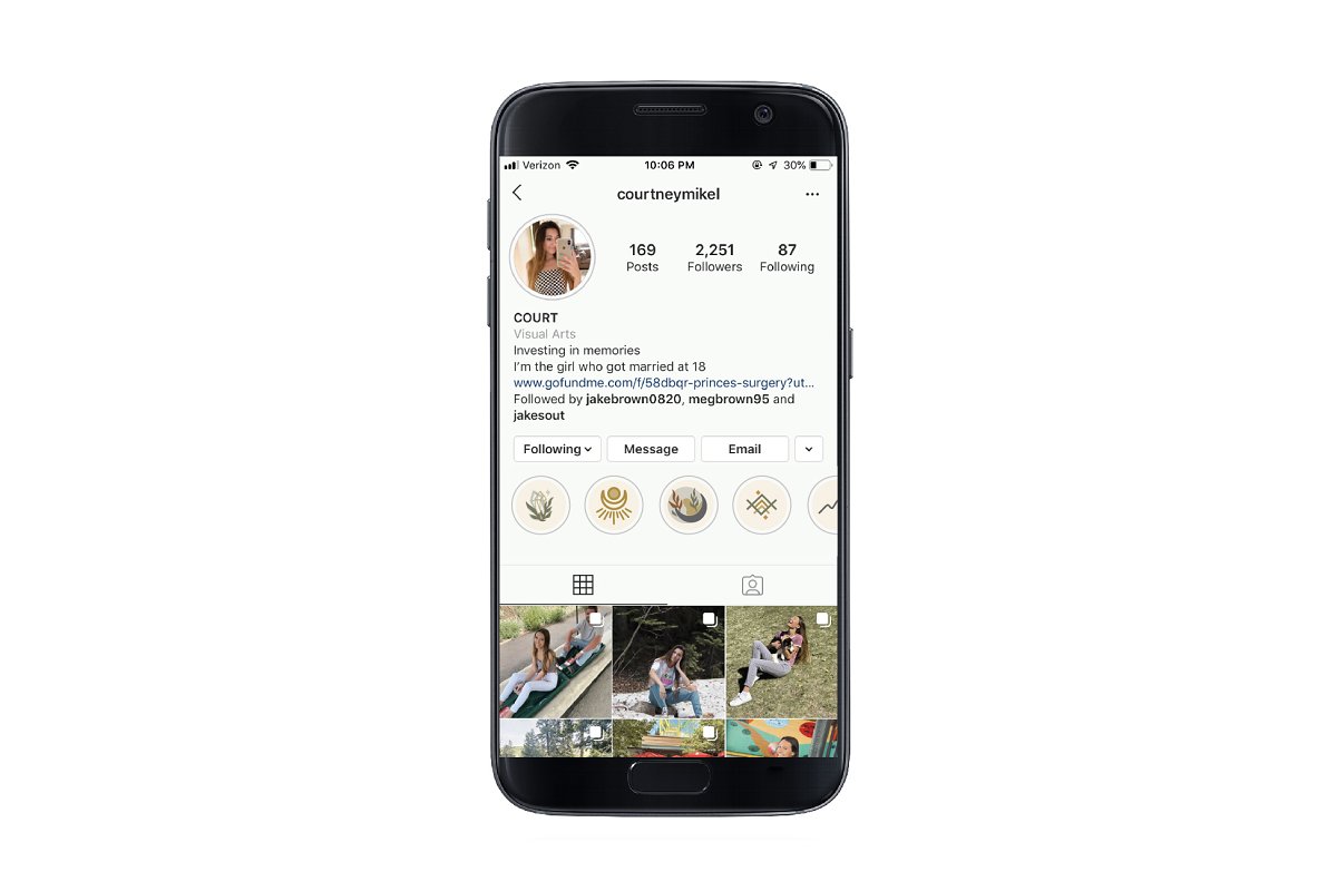 Boho Instagram Highlights - smartphone mockup.