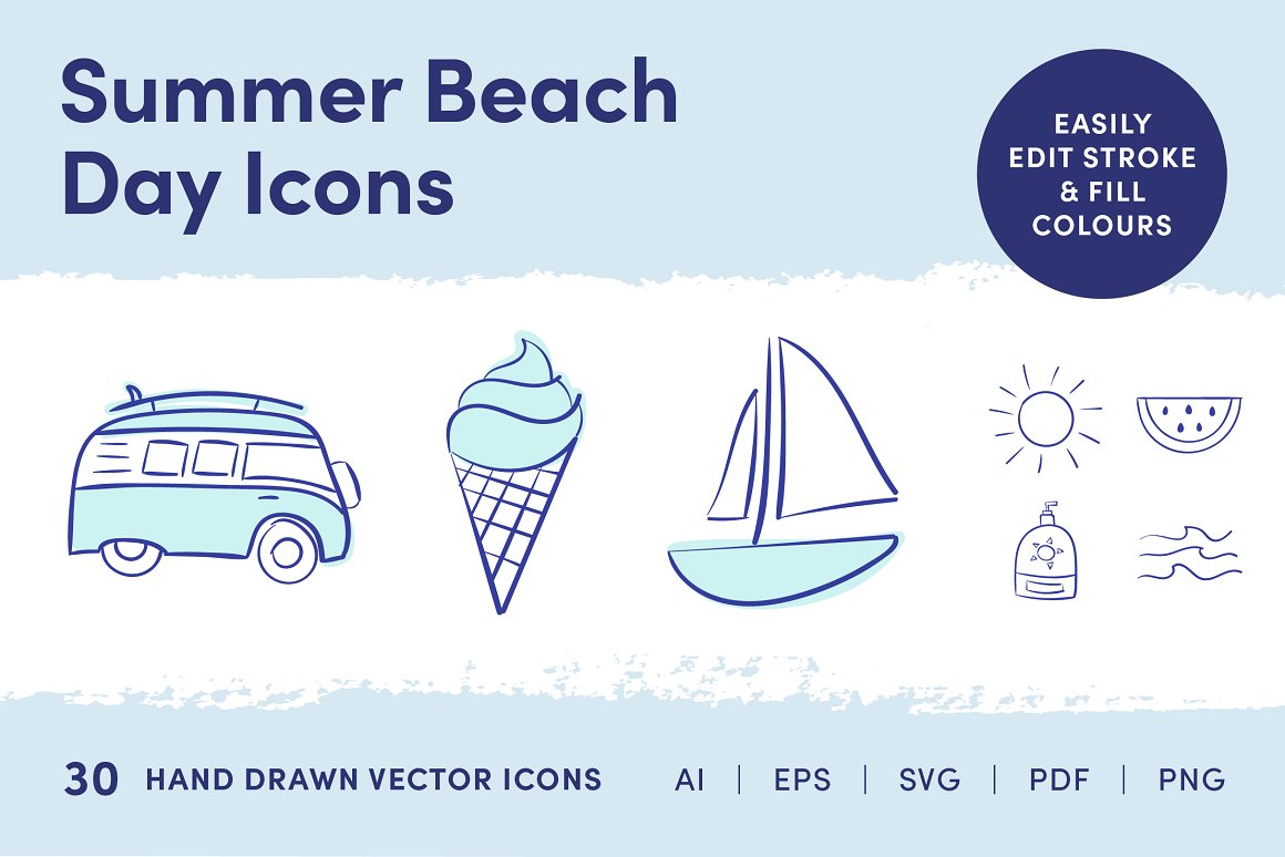 creative market icons summer beach day sept21 786