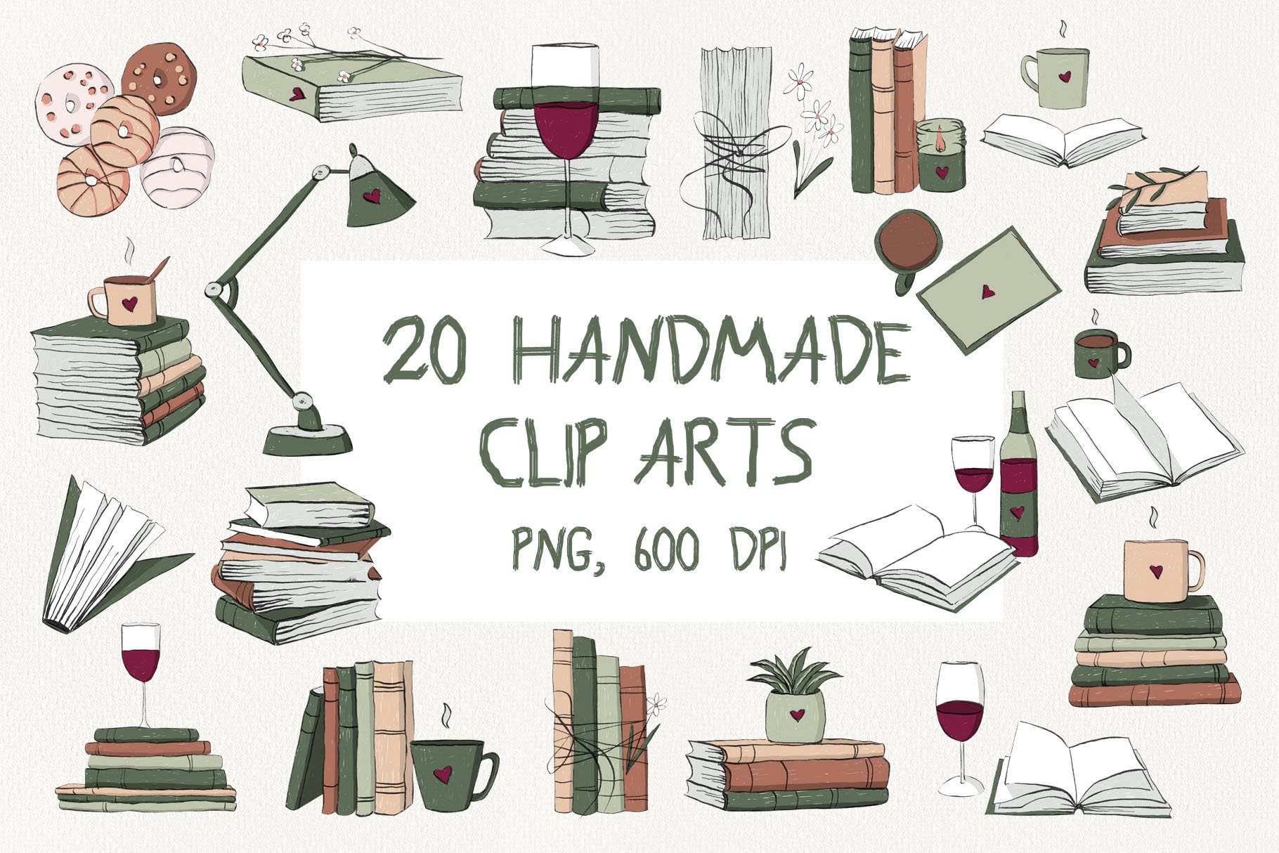 You will get 20 handmade clip art.