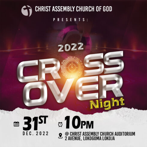 Cross Over Night Church Flyer Template Design main cover.