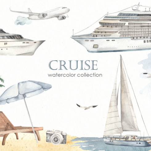 Cruise watercolor collection main image preview.