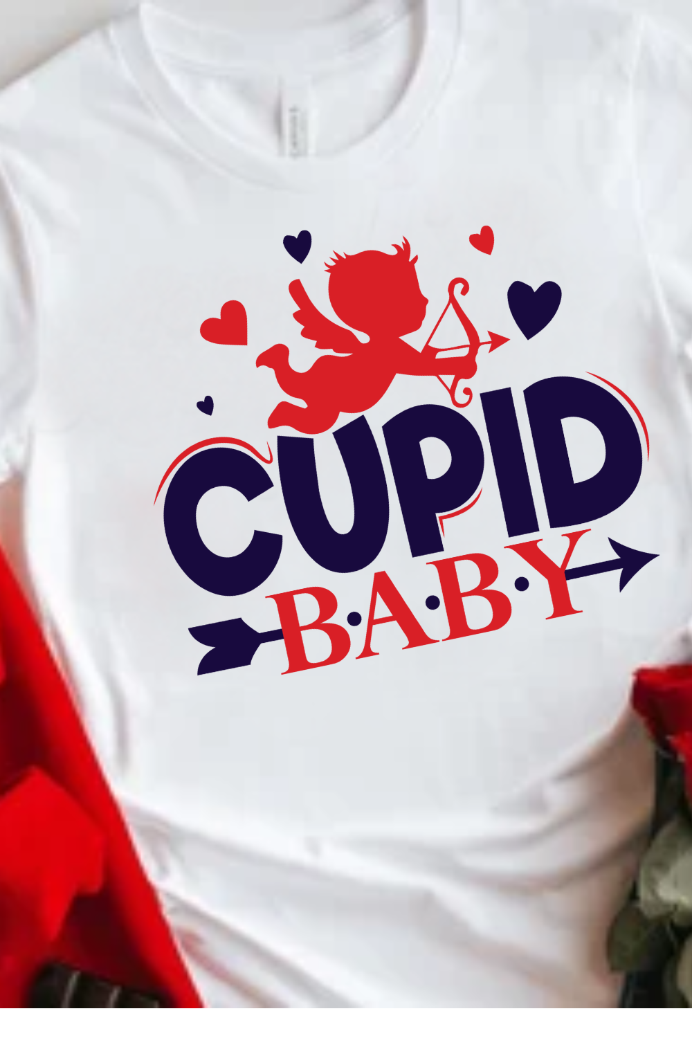 Image of t-shirt with adorable baby cupid print