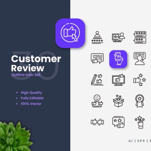 Customer Review Outline Icons Main Cover.