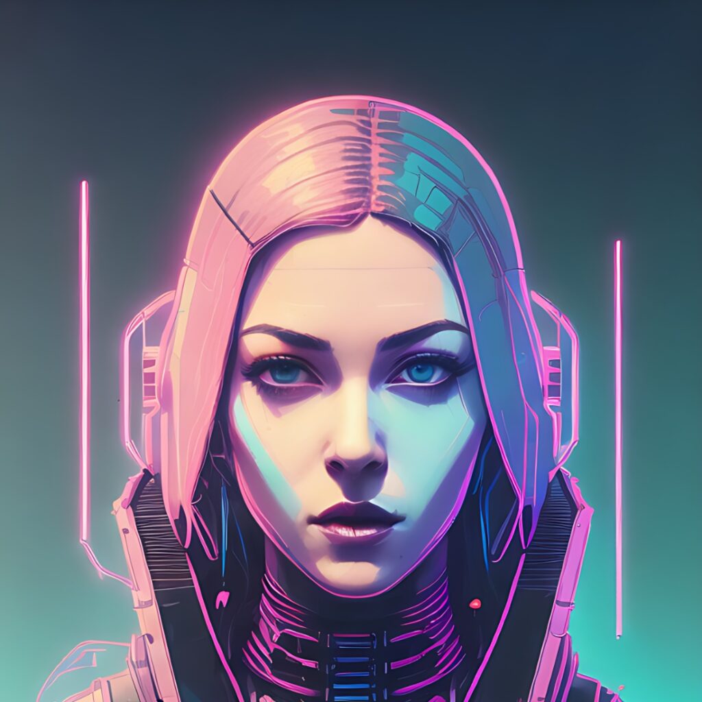 Cyberpunk Girls 15 Illustrations For Design Or Characters Profile In