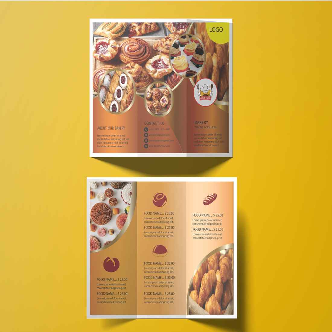 Bakery Brochure Design Template cover image.