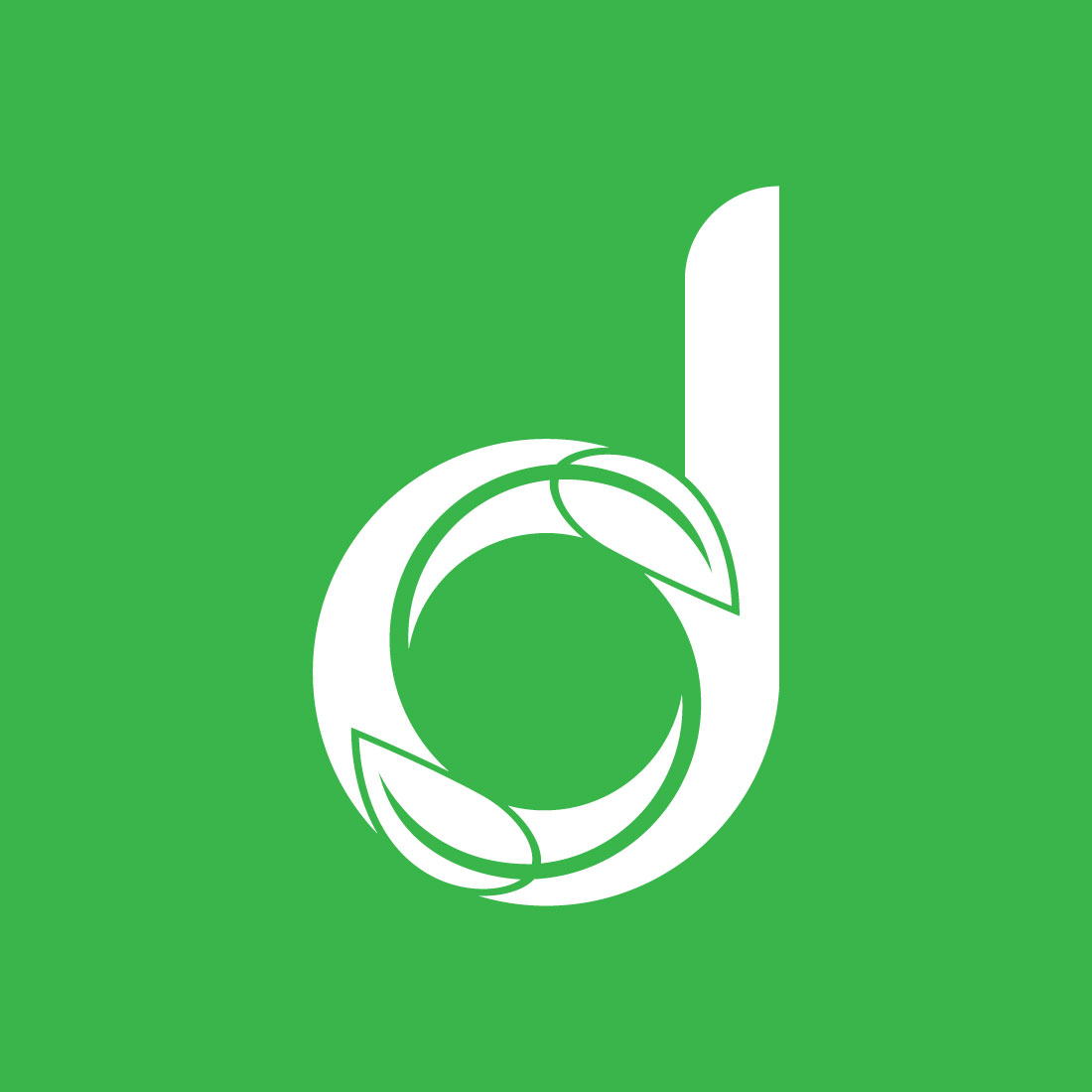 Letter D Leafy Green Logo Design cover image.