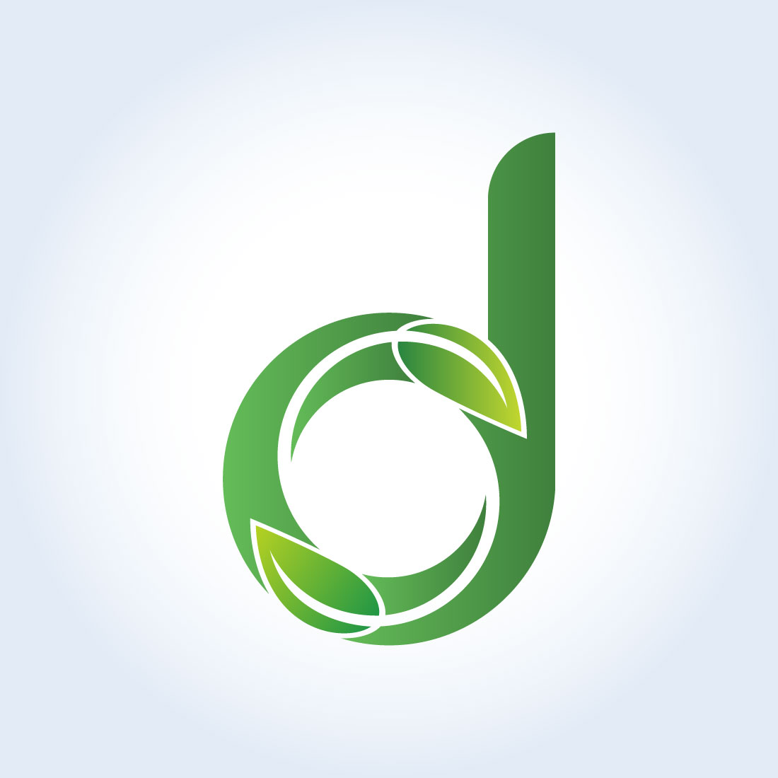Leafy Letter D Green Logo Design cover image.