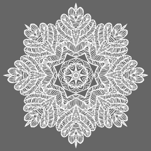 White Lined Snowflake Cutout Vintage Decor Lacy Art.