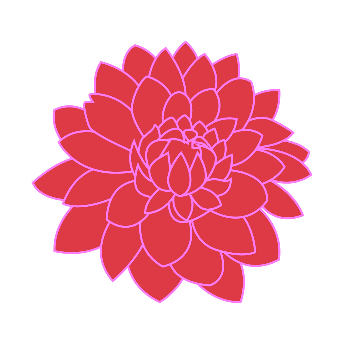 Dahlia Flower Vector Design preview image.