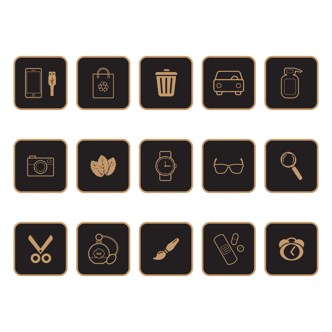 Icon Set Daily Life Use Items Design cover image.