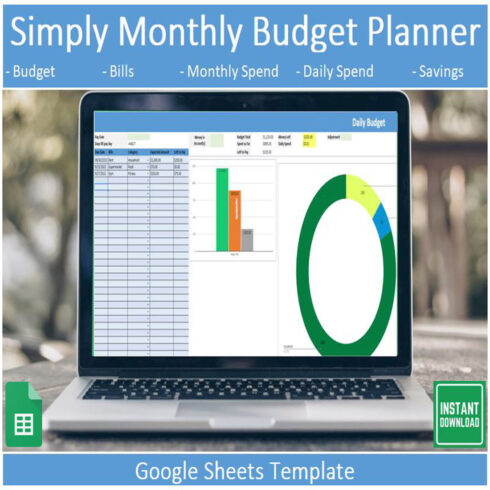 Simple Daily Spending Budgeting Template facebook image.
