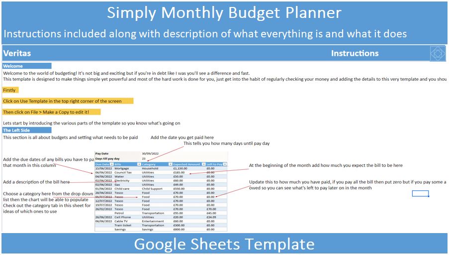 Budget Tracker Template preview image.