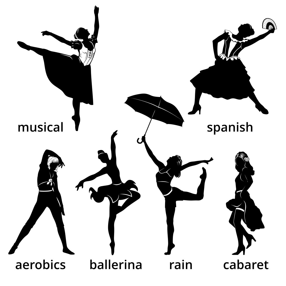 Dancing Girls Silhouettes SVG cover image.