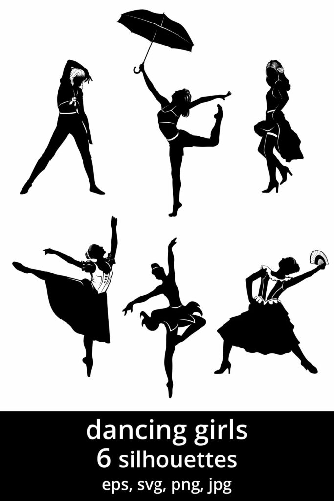 Dancing Girls Silhouettes SVG - MasterBundles